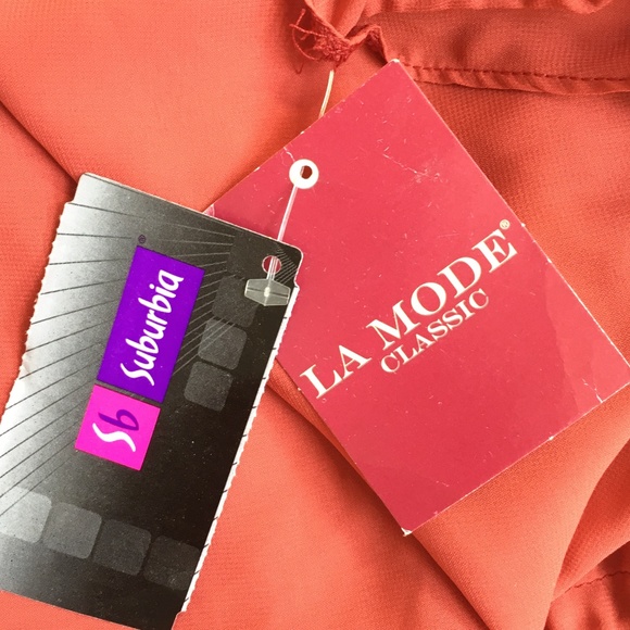 La Mode Blouse Size 36X Burnt Orange Pull On - Picture 5 of 6